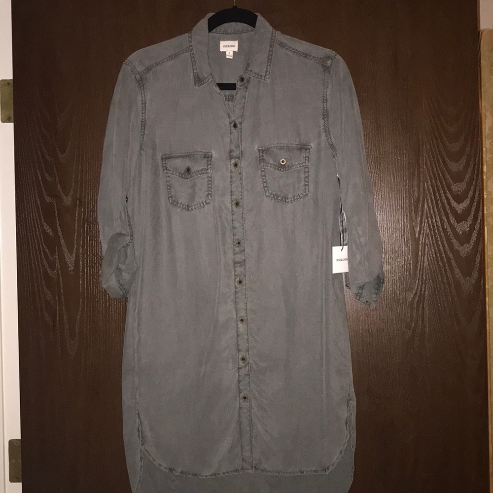 Sneak Peak dark grey denim dress.